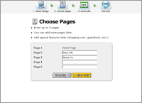 Enter the names of up to 5 pages to start page